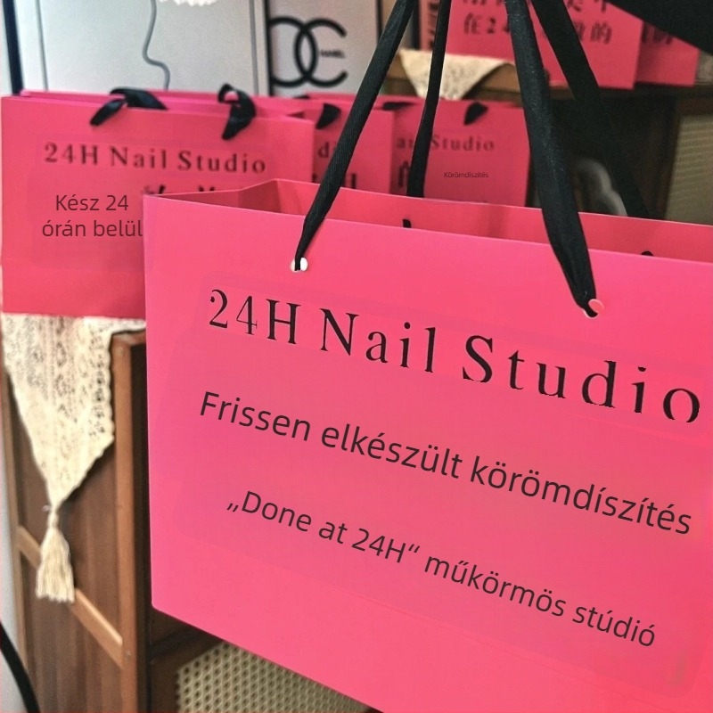 Személyre szabott INS-stílusú fehér kartonpapírból készült ajándéktáska, fogantyúval, csomagoló táska