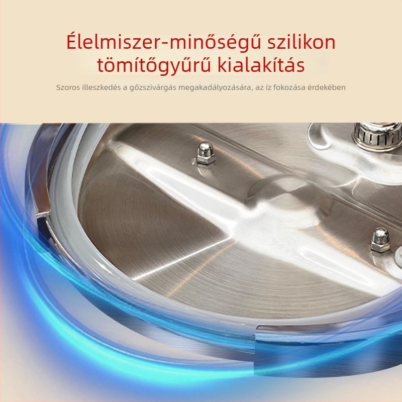 Fuerxing nyomásfőző edény kereskedelmi és otthoni használatra, kompatibilis gáz- és indukciós tűzhelyekkel, nagy kapacitás, vastagabb rozsdamentes acél, robbanásbiztos