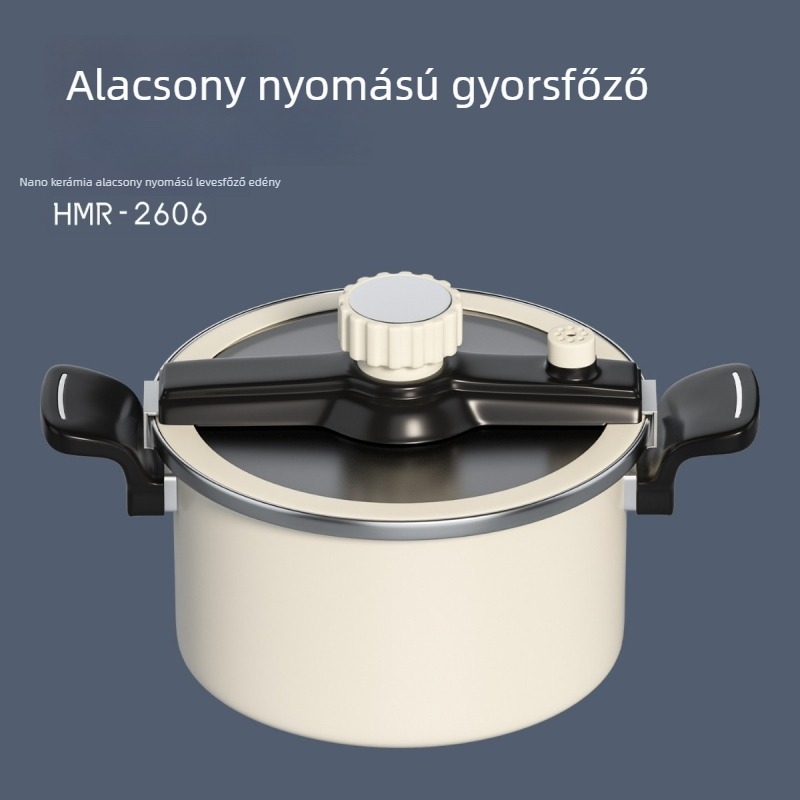 Huameirui 8 literes nyomásfőző edény, háztartási használatra, rozsdamentes acél, tapadásmentes