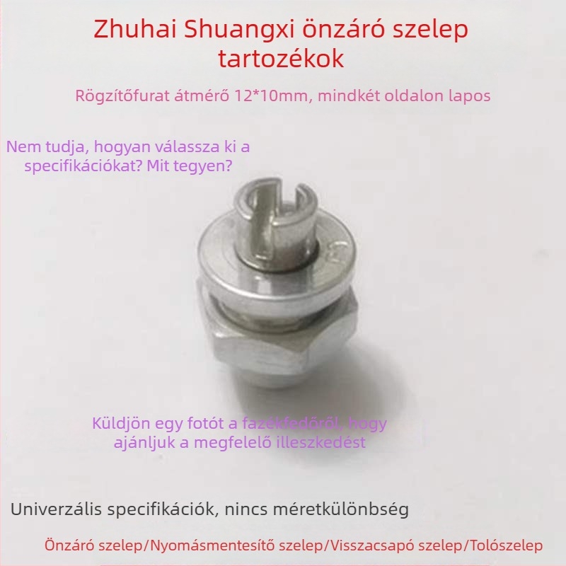 Leidezhou Univerzális nyomásműves szelep készlet: nyomáskorlátozó szelep, önzáró szelep, kipufogó rúd, dugó elleni blokkoló sapka és gázcső