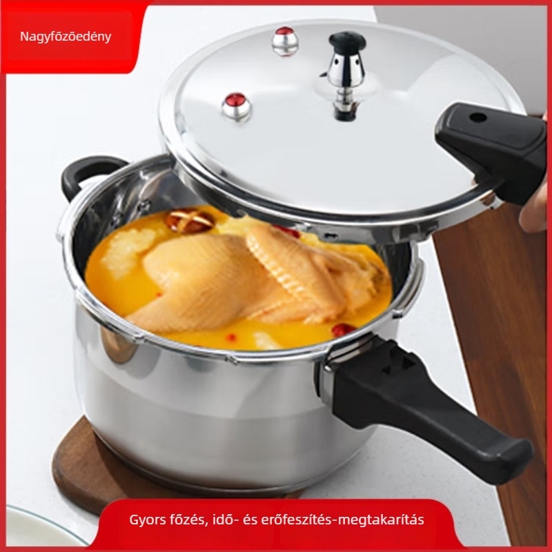 Delos 22 cm-es nyomásos edény 304 rozsdamentes acélból, otthoni használatra, vastagabb test, robosztus, robbanásbiztos, biztonságos és egészséges, kültéri használatra alkalmas