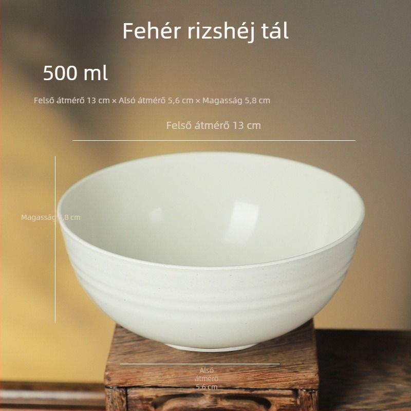 Rizshéjból készült egyszer használatos tálak, élelmiszer-minőségű, vastag falú, kerek formájú, otthoni használatra