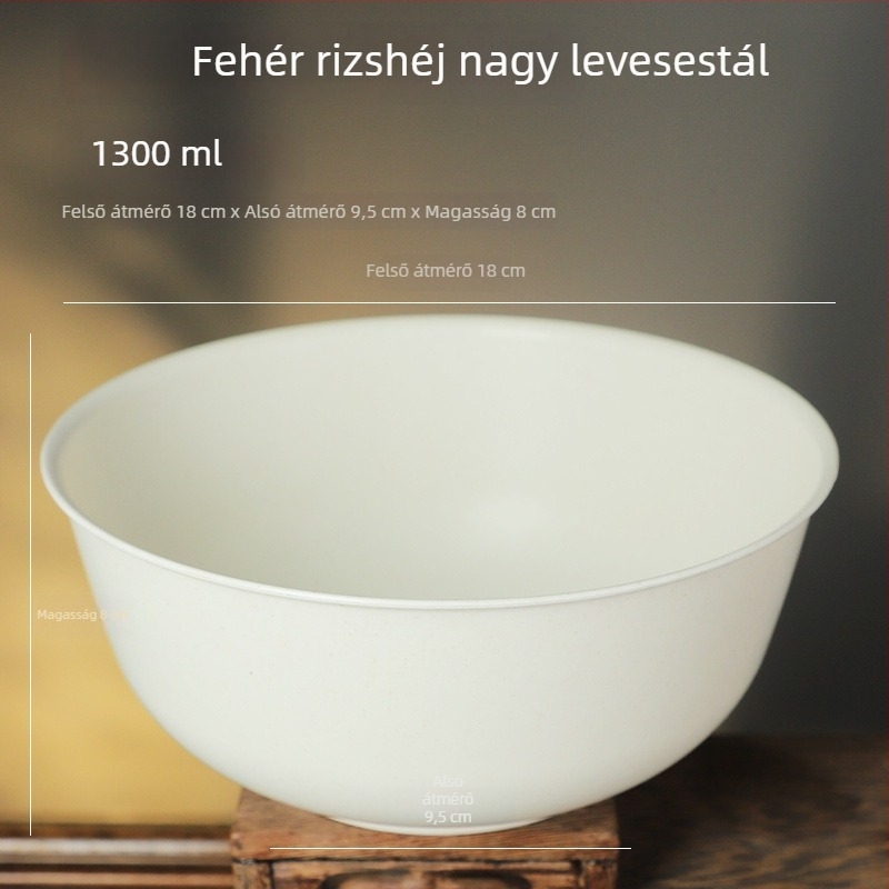 Rizshéjból készült egyszer használatos tálak, élelmiszer-minőségű, vastag falú, kerek formájú, otthoni használatra
