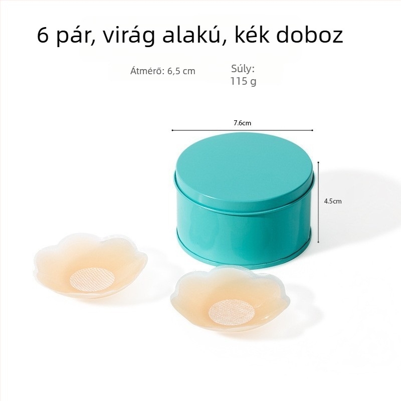 Női szilikon mellbimbó tapasz, láthatatlan a menyasszonyi ruhán és fürdőruhához, vízálló, kerek alak, univerzális méret