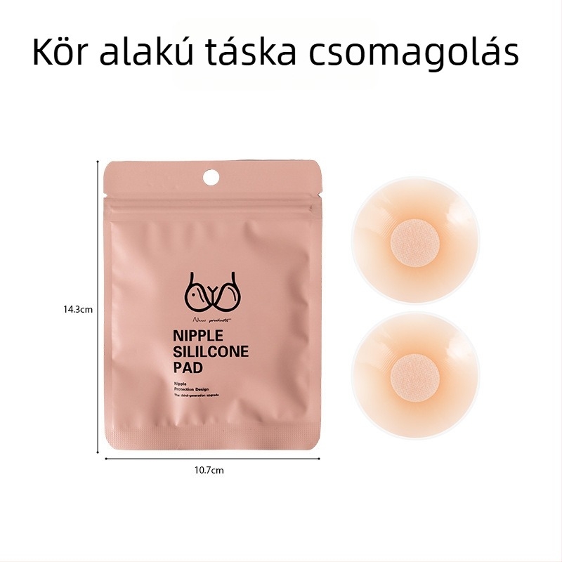 Női szilikon mellbimbó tapasz, láthatatlan a menyasszonyi ruhán és fürdőruhához, vízálló, kerek alak, univerzális méret