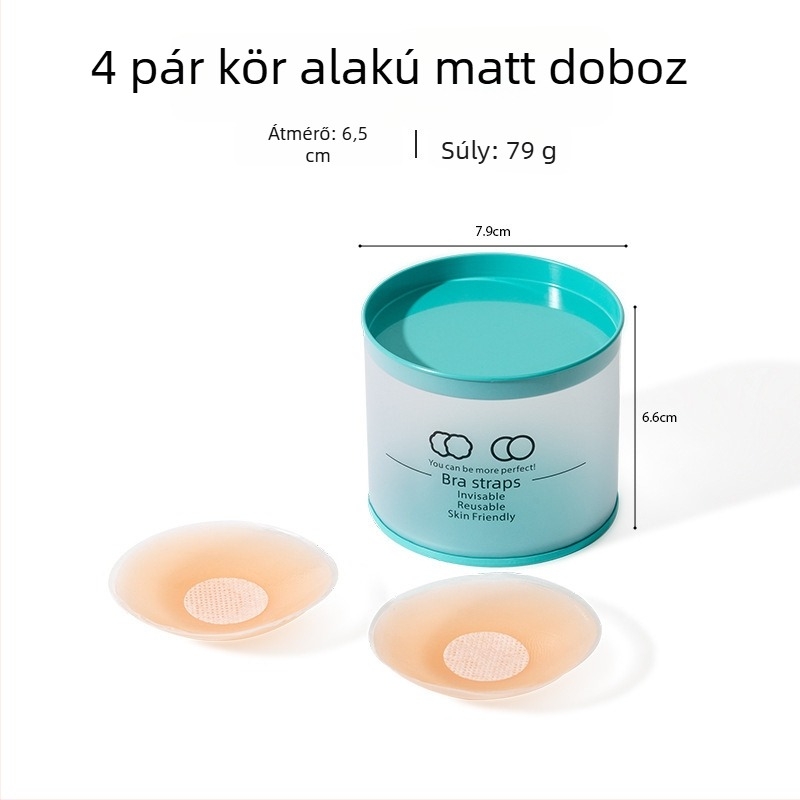 Női szilikon mellbimbó tapasz, láthatatlan a menyasszonyi ruhán és fürdőruhához, vízálló, kerek alak, univerzális méret