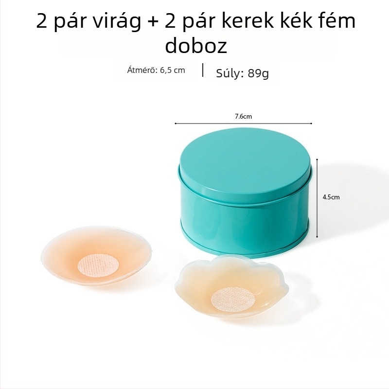 Női szilikon mellbimbó tapasz, láthatatlan a menyasszonyi ruhán és fürdőruhához, vízálló, kerek alak, univerzális méret