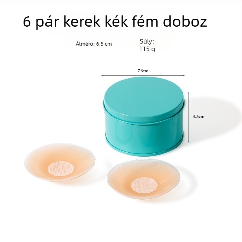 Női szilikon mellbimbó tapasz, láthatatlan a menyasszonyi ruhán és fürdőruhához, vízálló, kerek alak, univerzális méret