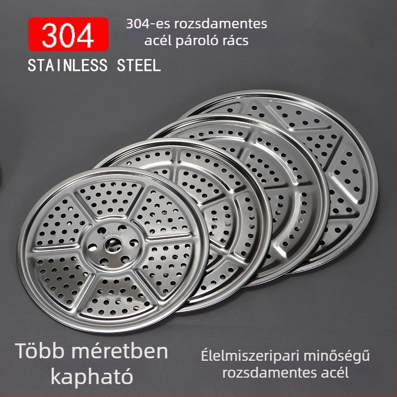 304 rozsdamentes acélból készült kör alakú, vastag gőzölő tál háztartási használatra