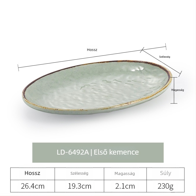 Melamin ovális halas tál, porcelánhatású felülettel, retro japán hajóforma, mély, hosszú tál forró fazékhoz és grillezéshez