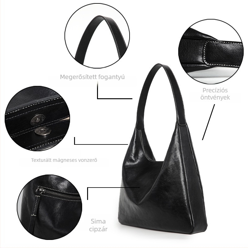 Elsőréteg marhabőrből készült női táska, divatos retro crossbody, puha bőrrel készült tote, nagy kapacitású, mindennapi használatra