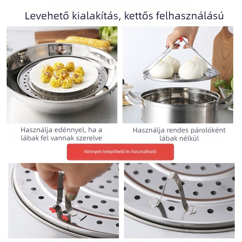 Rozsdamentes acél gőzölő tálca és rács háztartási és kereskedelmi használatra
