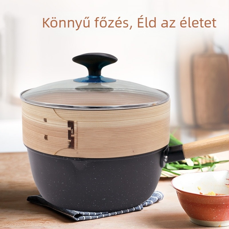 Kézzel készített bambusz párolókosár mély pároláshoz, Maifan kőedényekhez és leveses edényekhez
