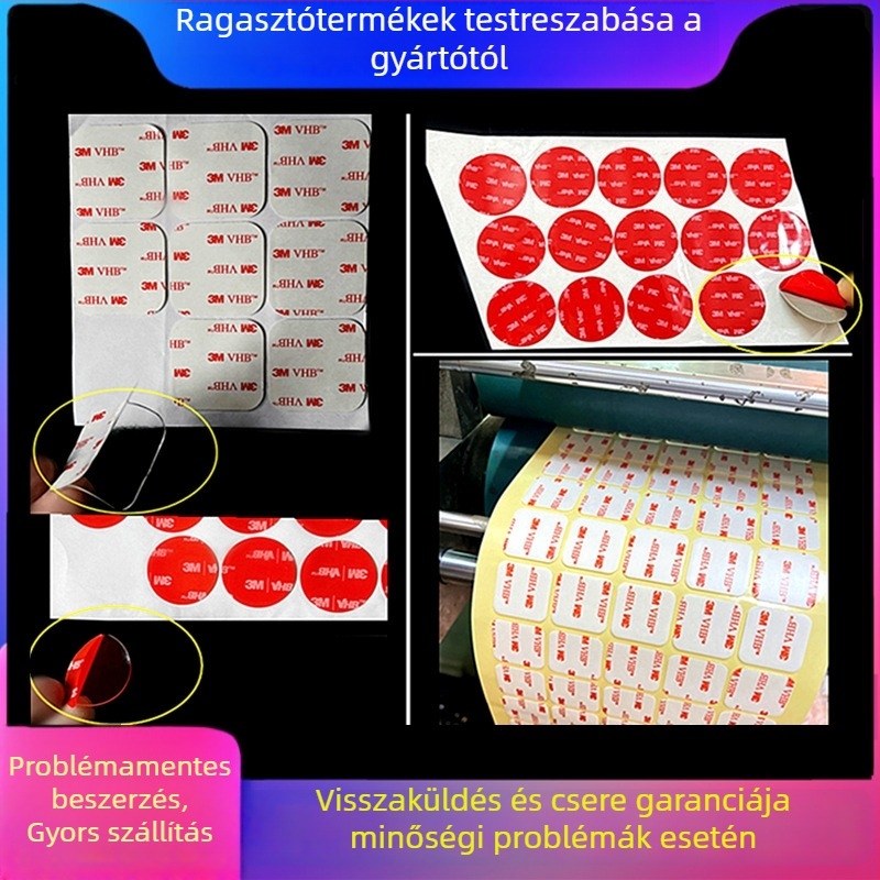 Fekete testre szabott habos kettős oldalas ragasztószalag VHB 07