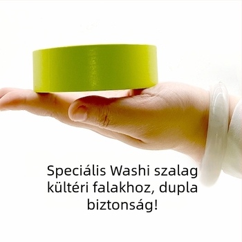 Kültéri falak maszkoló szalagja, washi papír alapú szalag kőhatású festéshez, almazöld szín, nagy tapadás, vízbázisú