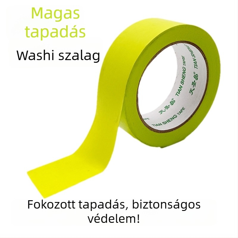 Kültéri falak maszkoló szalagja, washi papír alapú szalag kőhatású festéshez, almazöld szín, nagy tapadás, vízbázisú