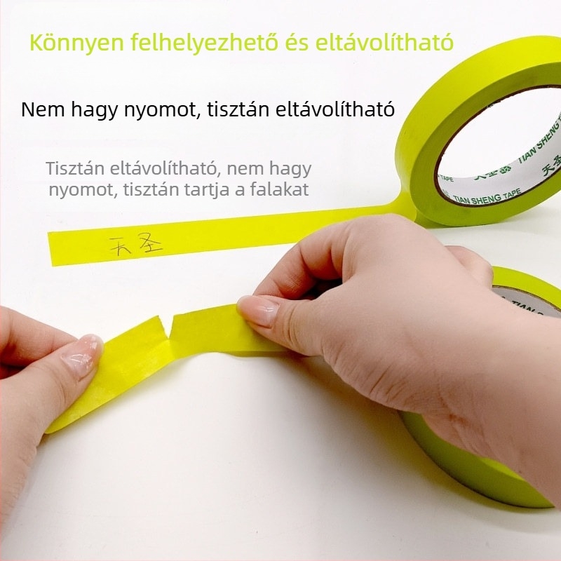 Kültéri falak maszkoló szalagja, washi papír alapú szalag kőhatású festéshez, almazöld szín, nagy tapadás, vízbázisú