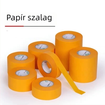 Sárga washi maszkoló szalag, maradványmentes ragasztóval, hőálló, sav- és lúgálló maszkoló papírszalag