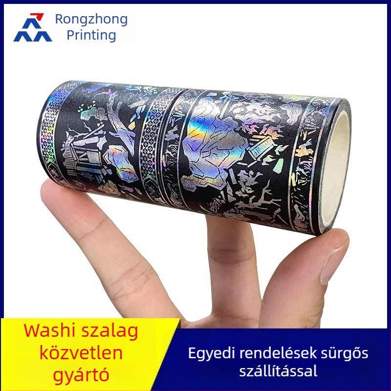 Testreszabható washi szalag japán papírból, lézerrel kivágott antik stílusú matricákkal és kollázs elemekkel, a tervezés szerint személyre szabható