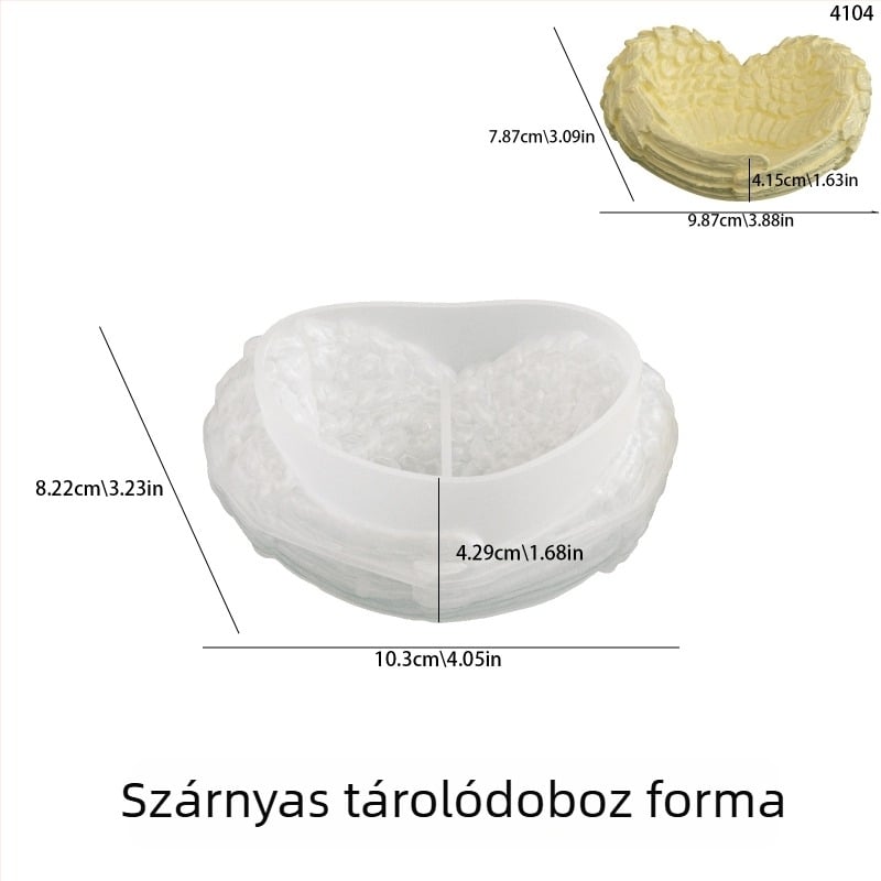 Poppy szilikon forma madárszárny motívummal aromaterápiához, gipszhez és DIY gyertya- és dísztárgyakhoz
