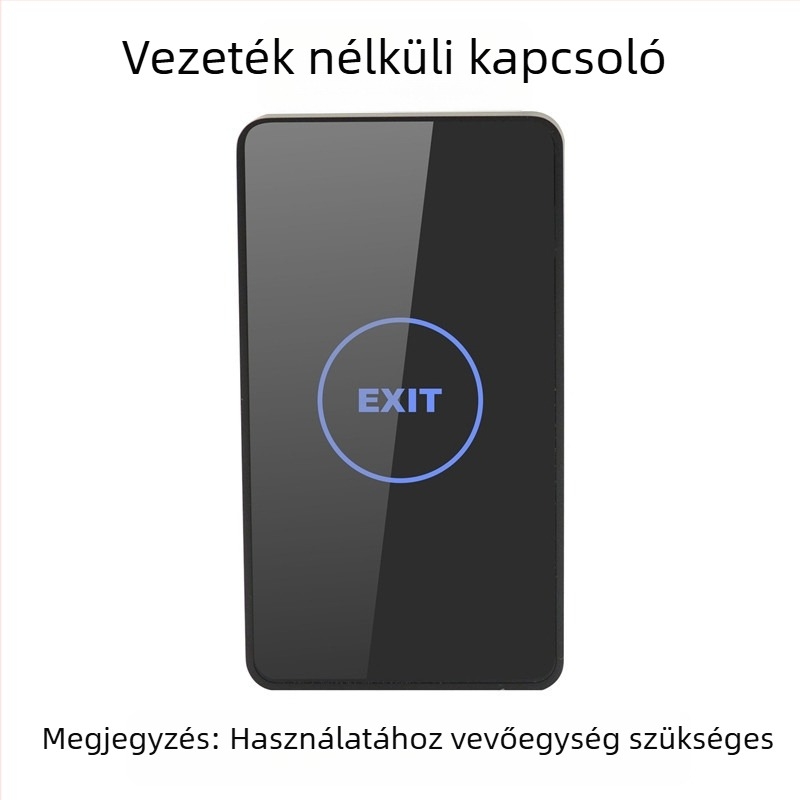 12/24V vezeték nélküli hozzáférés-ellenőrző panel edzett üvegből, automata ajtókhoz, érintéses kilépő gomb panel