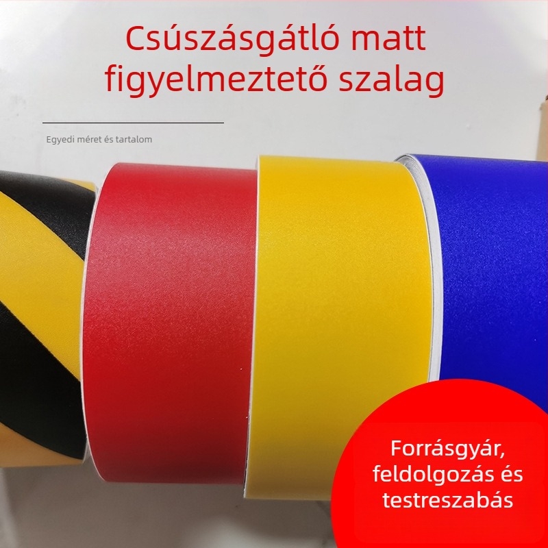Matta diagonál mintázatú figyelmeztető szalag raktárak és kórházak padlójára, 5S zónák jelölése, csúszásmentes