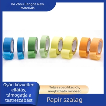 Sárga, magas tapadású egyoldalas washi ragasztószalag maszkoláshoz, permetezéses festéshez, könnyen téphető, színes papírszalag