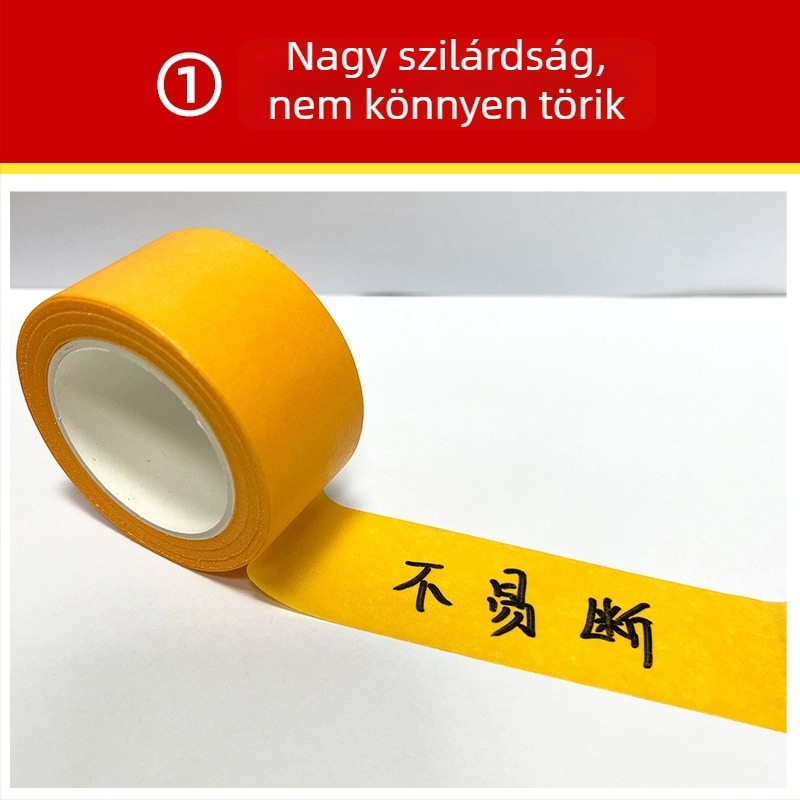 Sárga maszkolószalag festéshez, papír alapú, erős tapadású és könnyen téphető, DIY színelválasztó és vonalmenti maszkoláshoz belső dekorációhoz, szélesség 1,8 cm, hossz 12 m, 70 tekercs dobozban