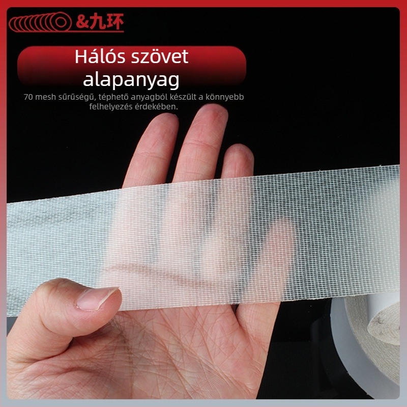 Textil alapú kétoldalas ragasztószalag rácsmintával, erős tapadás, maradékmentes, könnyen téphető, szőnyeg rögzítésére