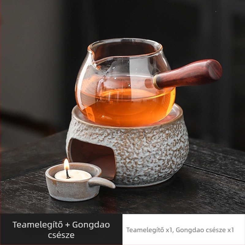 Porcelán teamelegítő gyertyával – japán stílusú minimalistikus luxus, teakekészítéshez és virágos tea ceremóniához való kiegészítő