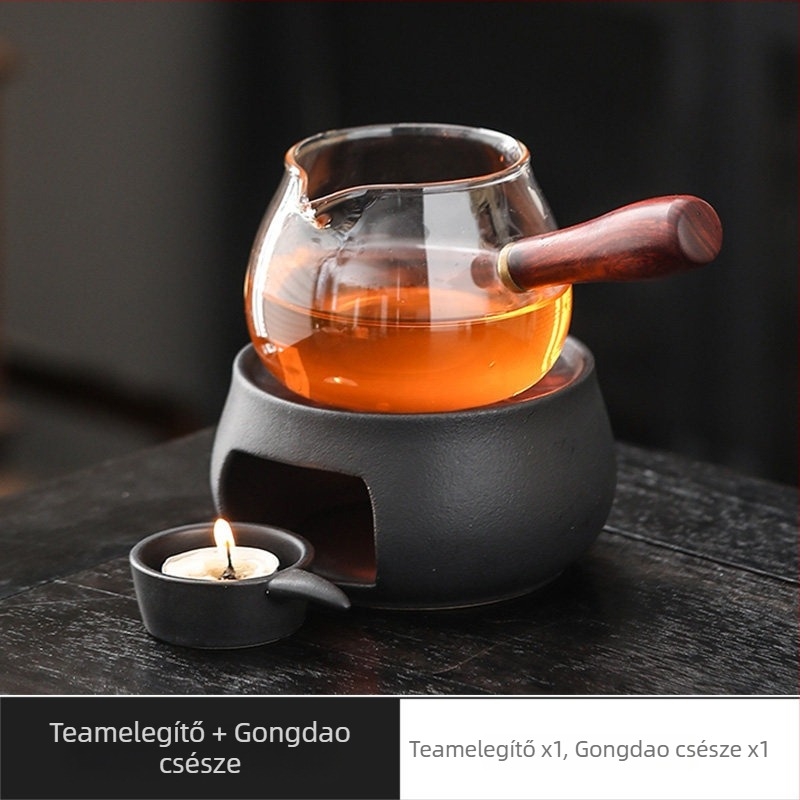 Porcelán teamelegítő gyertyával – japán stílusú minimalistikus luxus, teakekészítéshez és virágos tea ceremóniához való kiegészítő