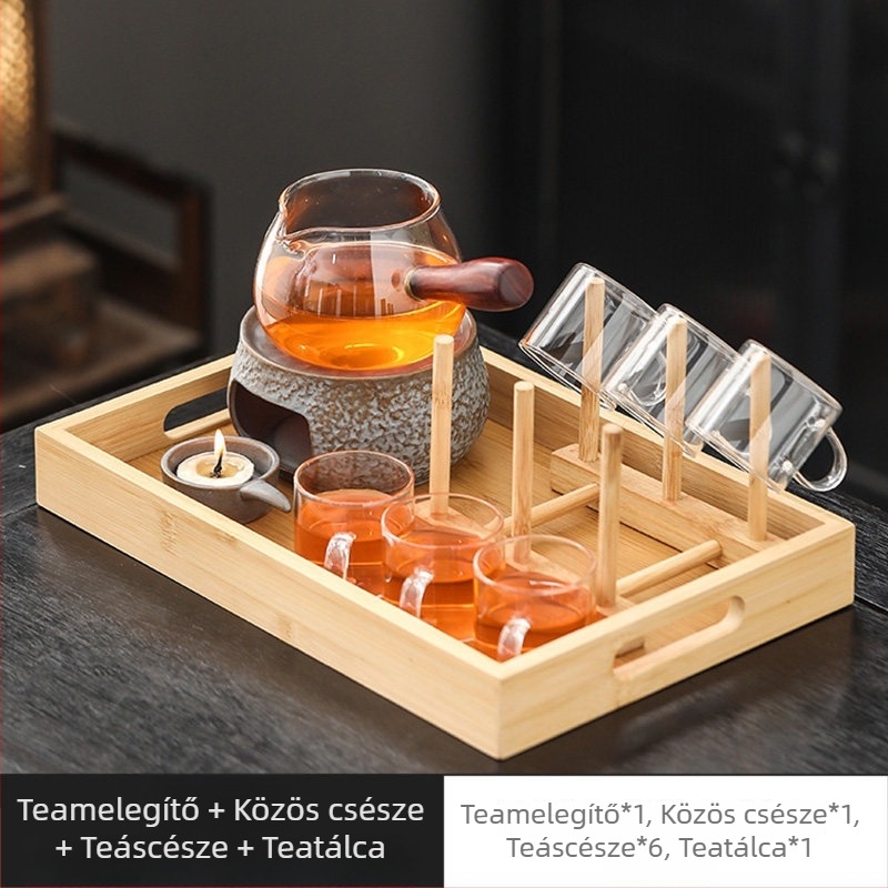 Porcelán teamelegítő gyertyával – japán stílusú minimalistikus luxus, teakekészítéshez és virágos tea ceremóniához való kiegészítő