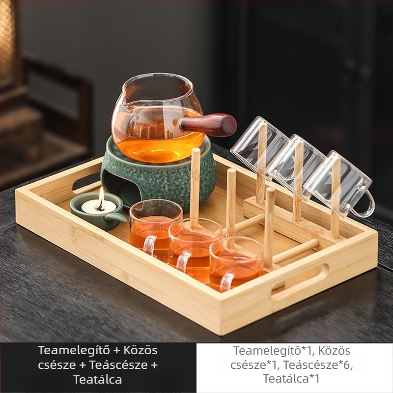 Porcelán teamelegítő gyertyával – japán stílusú minimalistikus luxus, teakekészítéshez és virágos tea ceremóniához való kiegészítő