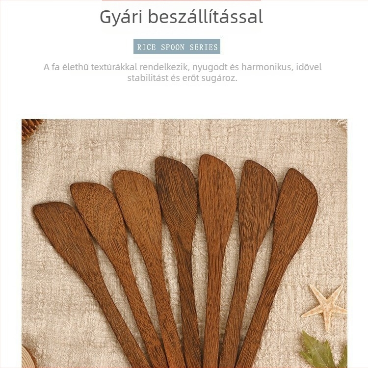 Mahagóniaból készült knédli kés és fából készült töltelék-spatula, konyhai eszközök knédli készítéséhez