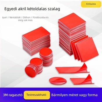 Átlátszó piros fóliás nano kétoldalas ragasztó, erős, nyom nélkül eltávolítható, vízálló, magas hőmérséklet-tűrés, akril, testreszabható