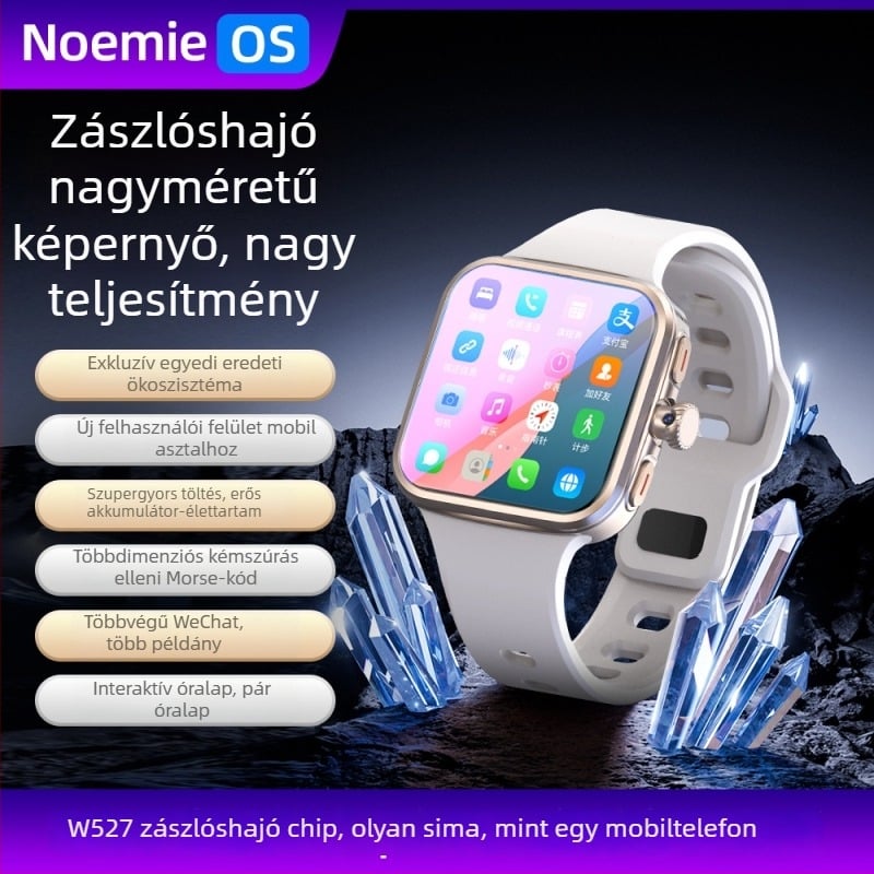 Új S100 széles kijelzős okosóra, 5G-s kártyahely, W527 zászlóshajó chip, ujjlenyomat feloldás, érintéses kijelző, telefonfunkciós óra