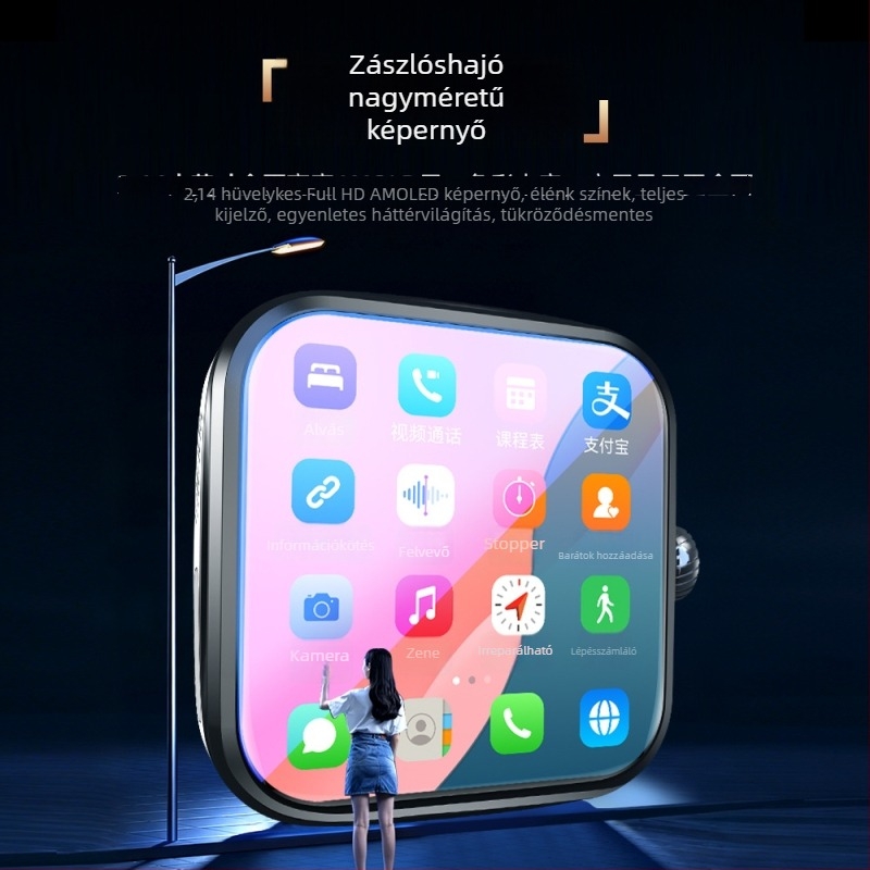 Új S100 széles kijelzős okosóra, 5G-s kártyahely, W527 zászlóshajó chip, ujjlenyomat feloldás, érintéses kijelző, telefonfunkciós óra