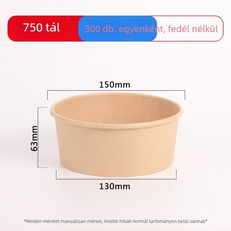 Egyszer használatos Kraft papírból készült étel-dobozok, saláta tálak, ebédes dobozok, mikrohullámú sütőben használható, biológiailag lebomló
