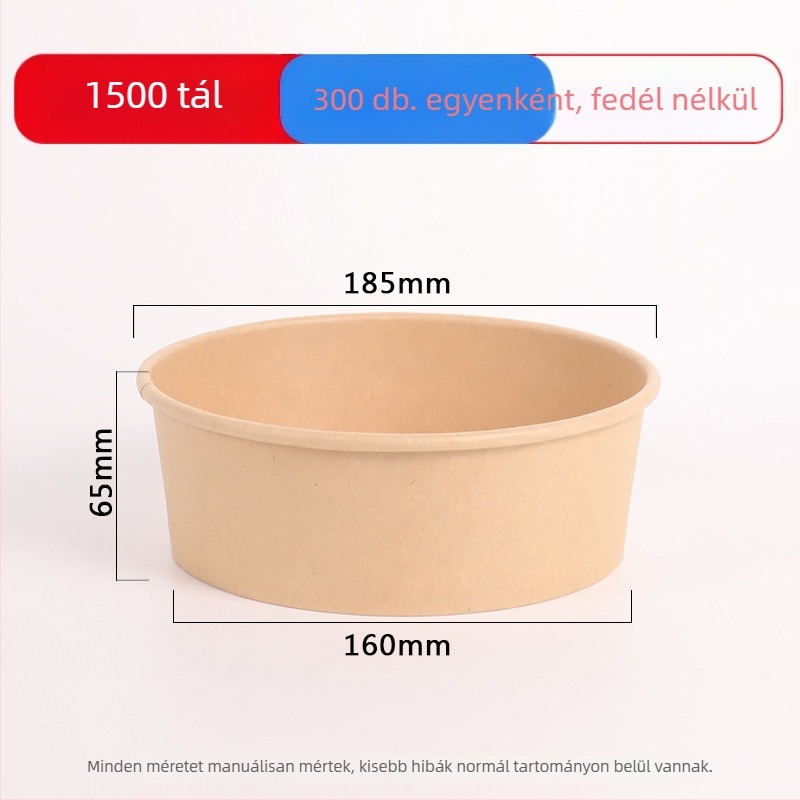 Egyszer használatos Kraft papírból készült étel-dobozok, saláta tálak, ebédes dobozok, mikrohullámú sütőben használható, biológiailag lebomló