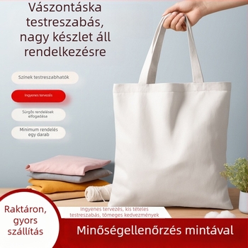 Személyre szabott vászon táska logónyomással, környezetbarát, nagy kapacitású