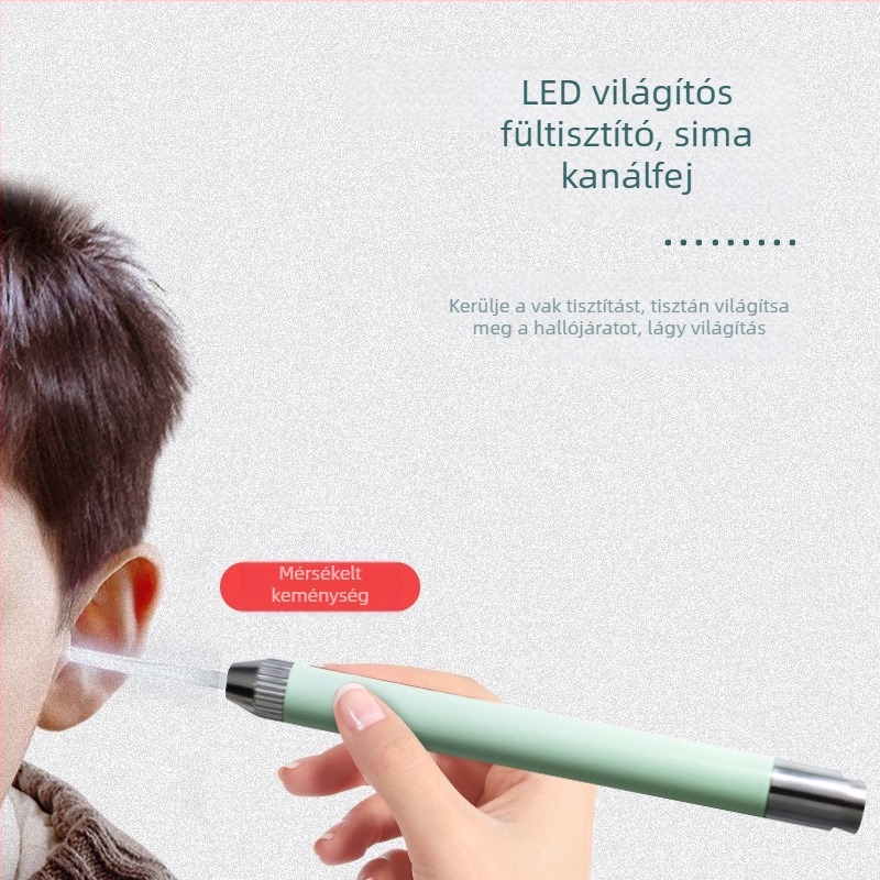 Haubert Fénylő gyerekeknek szóló fültisztító készlet: fülkanál, fülcsipesz és orrklipsz