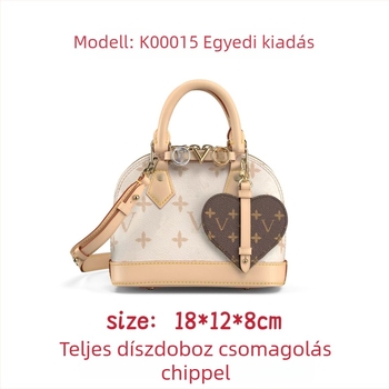 Női monogram válltáska, kagyló alakú, könnyű luxus mindennapi használatra