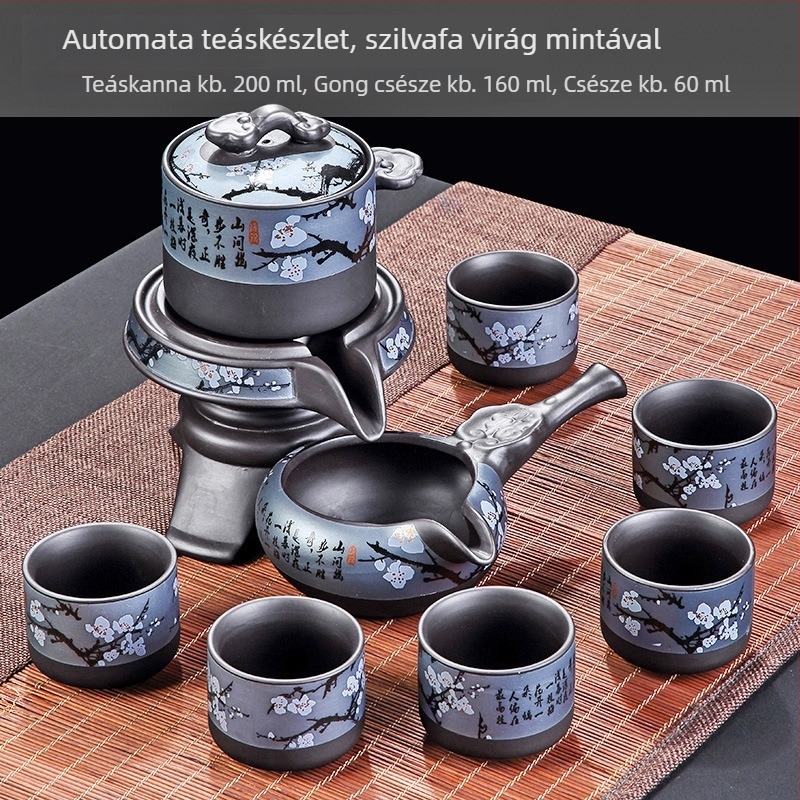 Yixing lila agyagból készült forgó automata teáskanna – kreatív teás kiegészítők Kung Fu tea készlet otthoni használatra