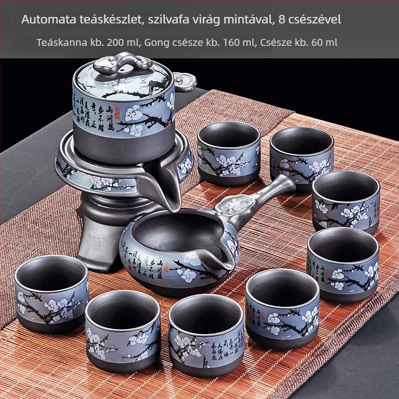 Yixing lila agyagból készült forgó automata teáskanna – kreatív teás kiegészítők Kung Fu tea készlet otthoni használatra