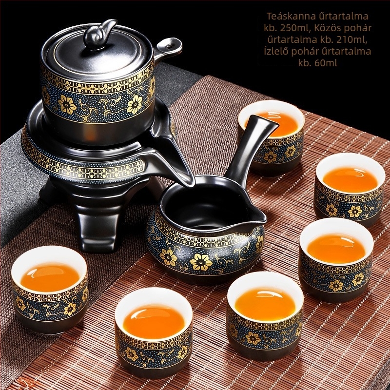 Yixing lila agyagból készült forgó automata teáskanna – kreatív teás kiegészítők Kung Fu tea készlet otthoni használatra