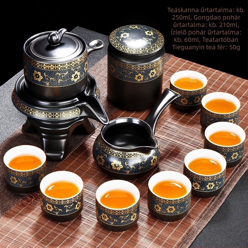 Yixing lila agyagból készült forgó automata teáskanna – kreatív teás kiegészítők Kung Fu tea készlet otthoni használatra