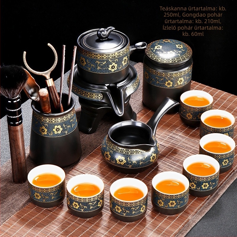 Yixing lila agyagból készült forgó automata teáskanna – kreatív teás kiegészítők Kung Fu tea készlet otthoni használatra