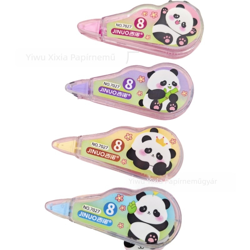 Rajzolt panda korrigáló szalag – mini négy darabos készlet diákoknak, ajándék