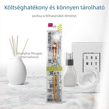 Daiso fa fülkanál tisztításhoz, bambusz, fekete, 12 cm vagy 15 cm