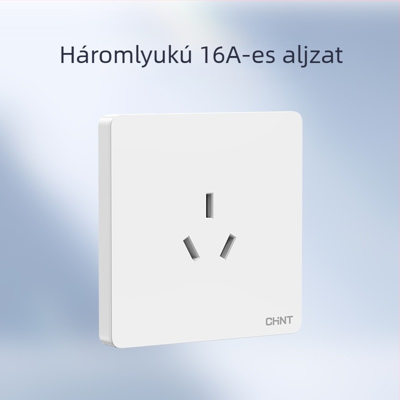 Chint rejtett falra épített kapcsoló és aljzat, panel 1 modul, 5 lyuk, krémszínű, fehér 6C